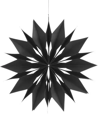 House of Seasons papieren kerst ornament sneeuwvlok 40cm zwart 