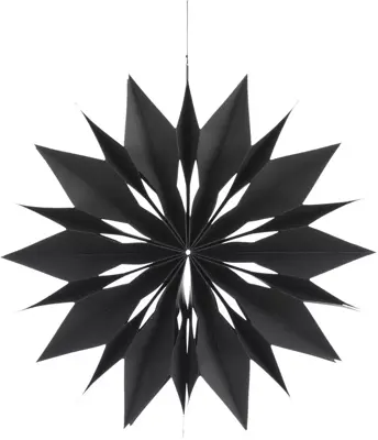 House of Seasons papieren kerst ornament sneeuwvlok 40cm zwart