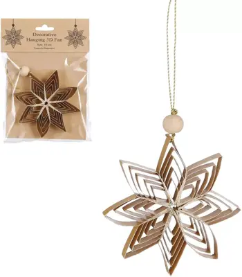 House of Seasons papieren kerst ornament ster 10cm goud