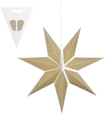House of Seasons papieren kerst ornament ster 45cm goud