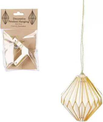 House of Seasons papieren kerst ornament ui 7.5cm wit