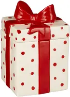 House of Seasons voorraadpot keramiek celebration cadeau 12x12x17cm rood, wit kopen?