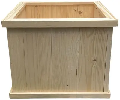 Houten Plantenbak Vierkant - L28.9x B28.9x H26 cm - afbeelding 2
