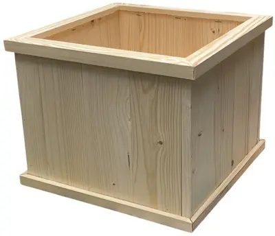 Houten Plantenbak Vierkant - L28.9x B28.9x H26 cm - afbeelding 3