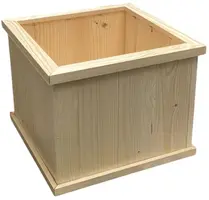 Houten Plantenbak Vierkant - L28.9x B28.9x H26 cm - afbeelding 1