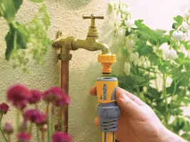 Hozelock slangkoppelstuk met waterstop PLUS (15 mm & 19 mm) - afbeelding 3