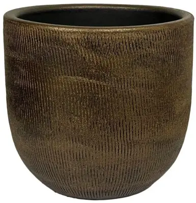 HS bloempot Miami rond 19x17cm koper