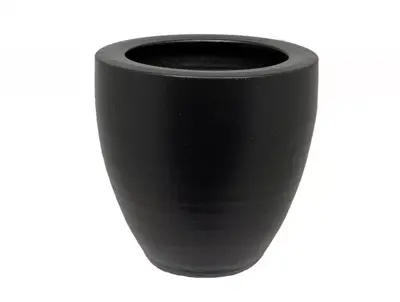 HS Potterie Athene bloempot keramiek 39x39cm zwart - afbeelding 1