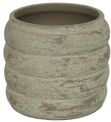 HS Potterie Belley bloempot keramiek 14x13cm taupe - afbeelding 1