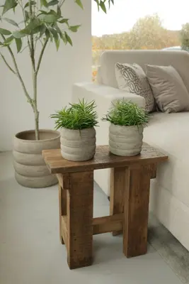 HS Potterie Belley bloempot keramiek 16x14cm taupe - afbeelding 2