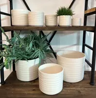 HS Potterie Berlin bloempot keramiek 13x12.5cm crème - afbeelding 2