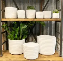 HS Potterie Berlin bloempot keramiek 14.5x12cm wit - afbeelding 2