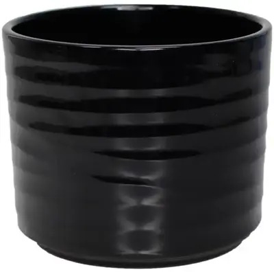 HS Potterie Berlin bloempot keramiek 14.5x12cm zwart - afbeelding 1