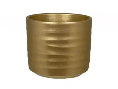 HS Potterie Berlin bloempot keramiek 20.5x18cm goud