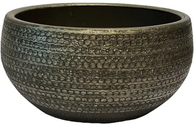 HS Potterie Dallas bloempot keramiek 29x14cm zilver