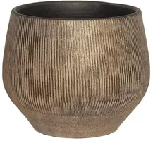 HS Potterie Hamar bloempot keramiek 15x13cm zwart, goud kopen?
