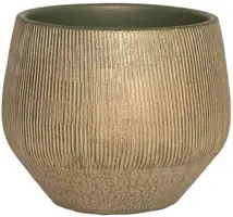 HS Potterie Hamar bloempot keramiek 39x35cm groen, goud kopen?