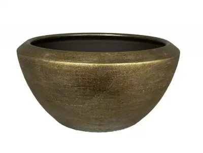 HS Potterie Kos bloempot keramiek 45x20cm goud - afbeelding 1