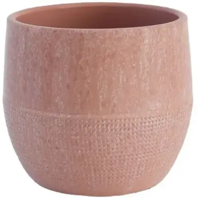HS Potterie Lugo bloempot keramiek 14x13cm roze