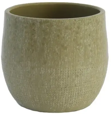 HS Potterie Lugo bloempot keramiek 18x16cm groen