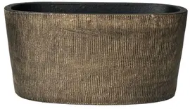 HS Potterie Miami bloempot keramiek 12x12x14cm goud - afbeelding 1