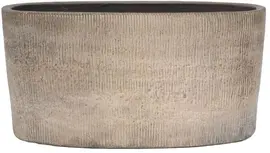 HS Potterie Miami bloempot keramiek 12x12x14cm grijs/bruin - afbeelding 1