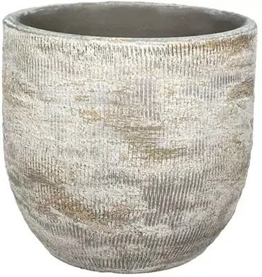 HS Potterie Miami bloempot keramiek 16x14cm grijs