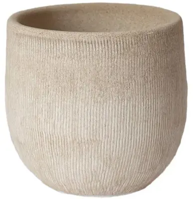 HS Potterie Miami bloempot keramiek 33x31cm creme - afbeelding 1