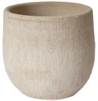HS Potterie Miami bloempot keramiek 33x31cm creme - afbeelding 1