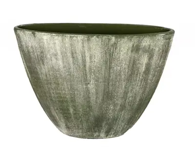 HS Potterie Miami bloempot keramiek 39x20x31cm groen cement