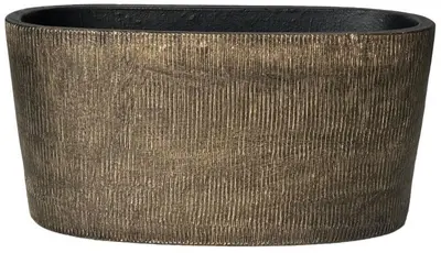 HS Potterie Miami bloempot ovaal 37x14x20cm goud - afbeelding 1