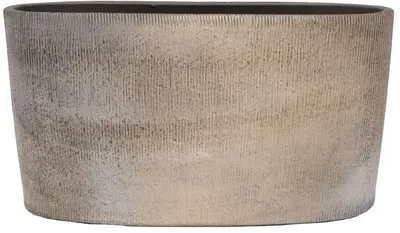 HS Potterie Miami bloempot ovaal 37x14x20cm grijs/bruin - afbeelding 1