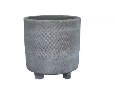 HS Potterie Nevada bloempot keramiek 7.5x9cm cement - afbeelding 1