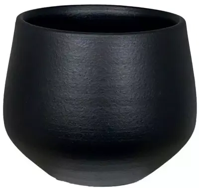 HS Potterie Petra bloempot keramiek 33x31cm zwart