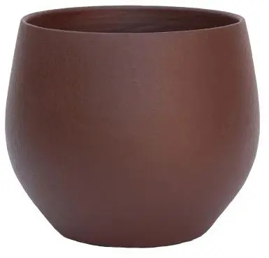 HS Potterie Petra bloempot keramiek 39x35cm choco - afbeelding 1