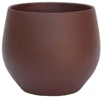 HS Potterie Petra bloempot keramiek 39x35cm choco - afbeelding 1