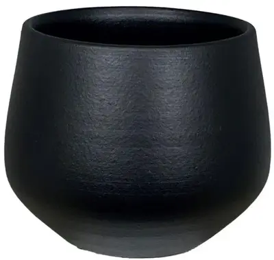 HS Potterie Petra bloempot keramiek 39x35cm zwart