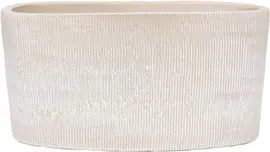 HS Potterie pot Miami ovaal keramiek/beton 14x37x30cm creme - afbeelding 1