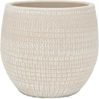 HS Potterie pot Nagoya keramiek d28h26cm creme - afbeelding 1