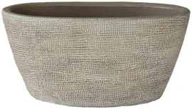 HS Potterie pot Tokio ovaal keramiek/beton 11.5x29x14cm taupe - afbeelding 1