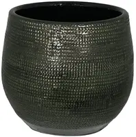 HS Potterie Tokio bloempot keramiek 14x12cm groen - afbeelding 1
