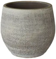 HS Potterie Tokio bloempot keramiek 14x12cm taupe - afbeelding 1