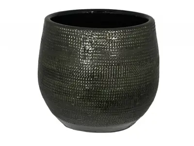 HS Potterie Tokio bloempot keramiek 20x18cm groen - afbeelding 1