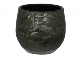 HS Potterie Tokio bloempot keramiek 20x18cm groen - afbeelding 1