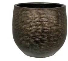 HS Potterie Tokio bloempot keramiek 28x26cm goud - afbeelding 1