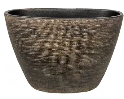 HS Potterie Tokio bloempot keramiek 33x16x26cm goud