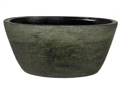 HS Potterie Tokio bloempot keramiek 33x16x26cm groen - afbeelding 1