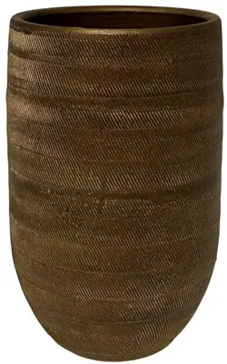 HS Potterie Vaas  keramiek 30x70cm goud