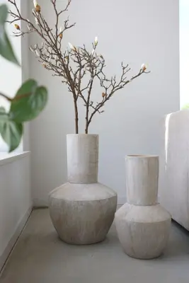 HS Potterie vaas keramiek avion 25x30cm zand, beige - afbeelding 3