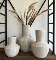 HS Potterie vaas keramiek avion 25x30cm zand, beige - afbeelding 2